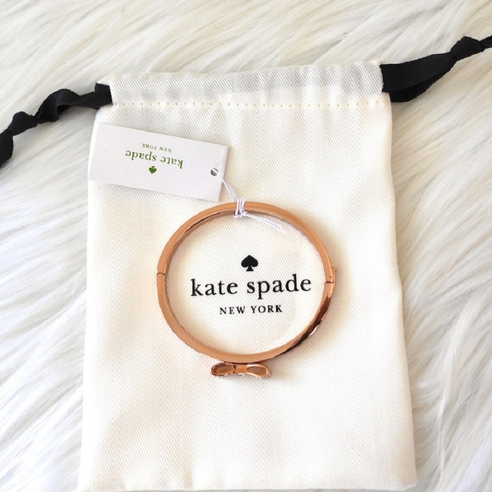Kate Spade Ready Set Bow Bangle Rose Gold - Picture 6 of 7